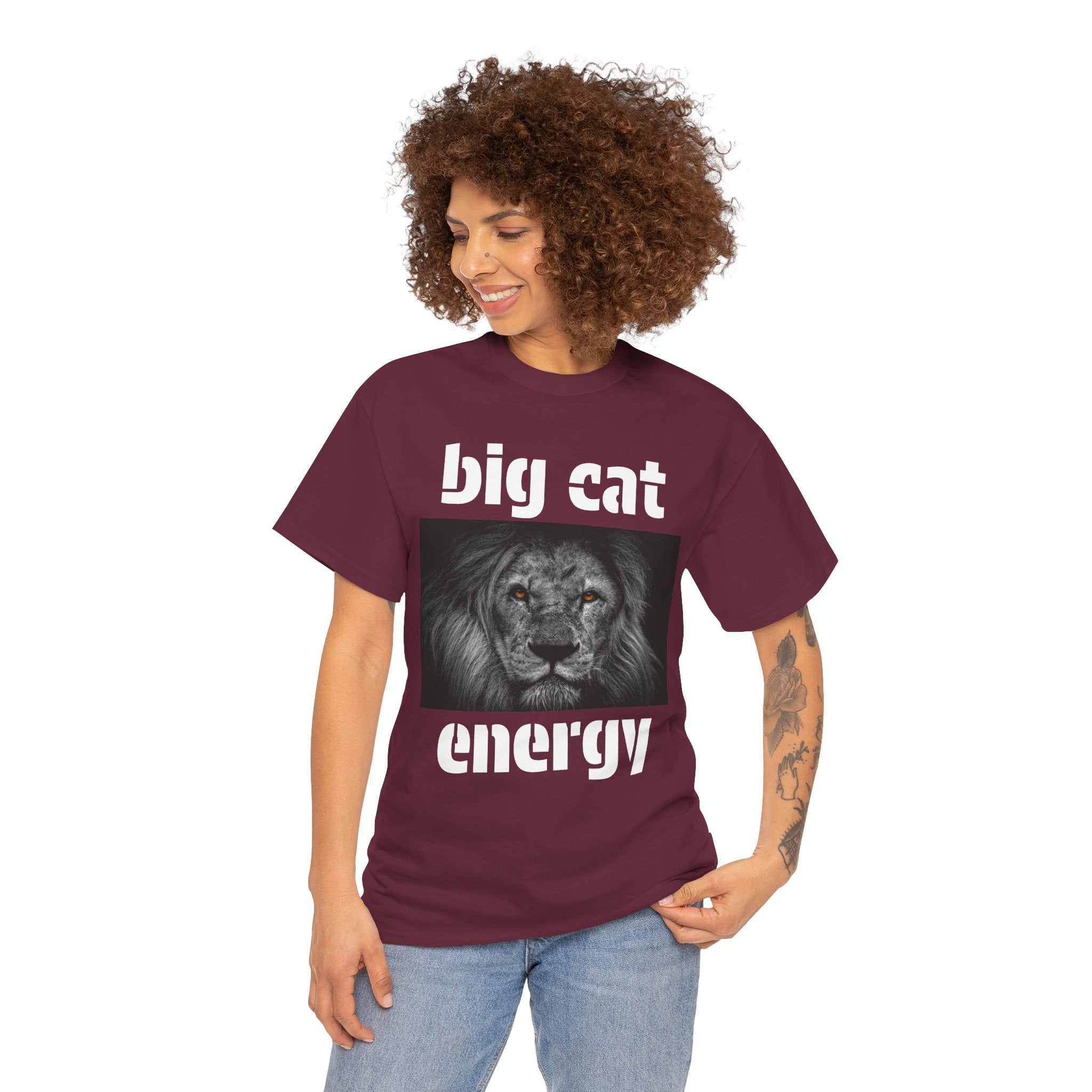 big cat energy cotton tee - lion