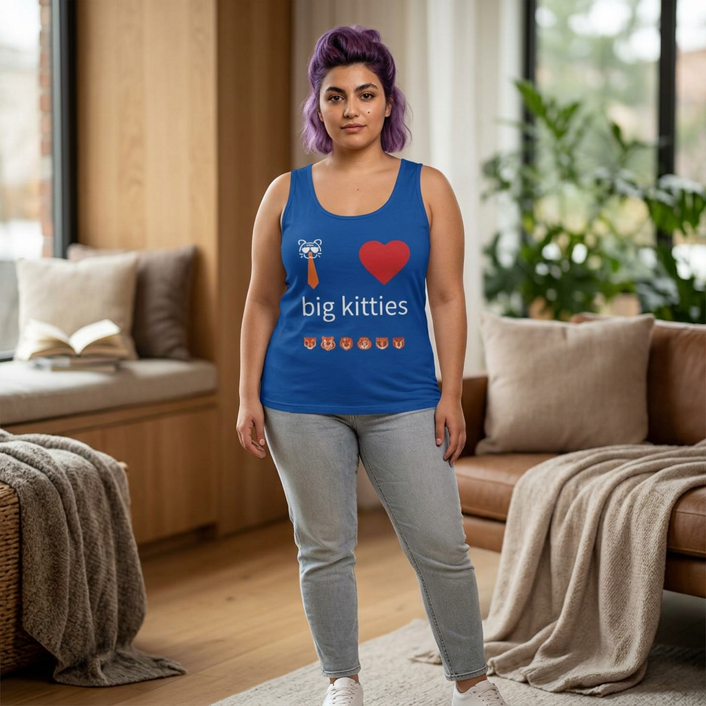 big kitty lover unisex cotton tank top