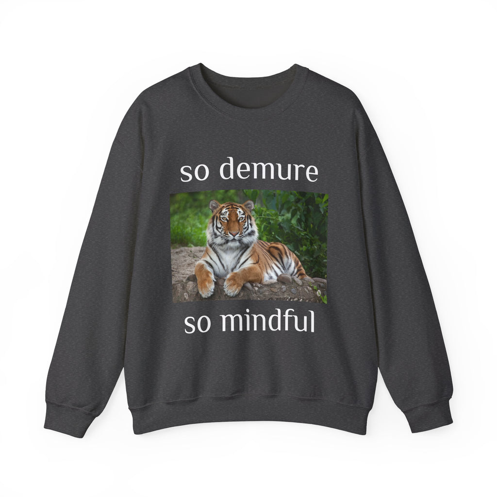 demure tiger unisex sweatshirt