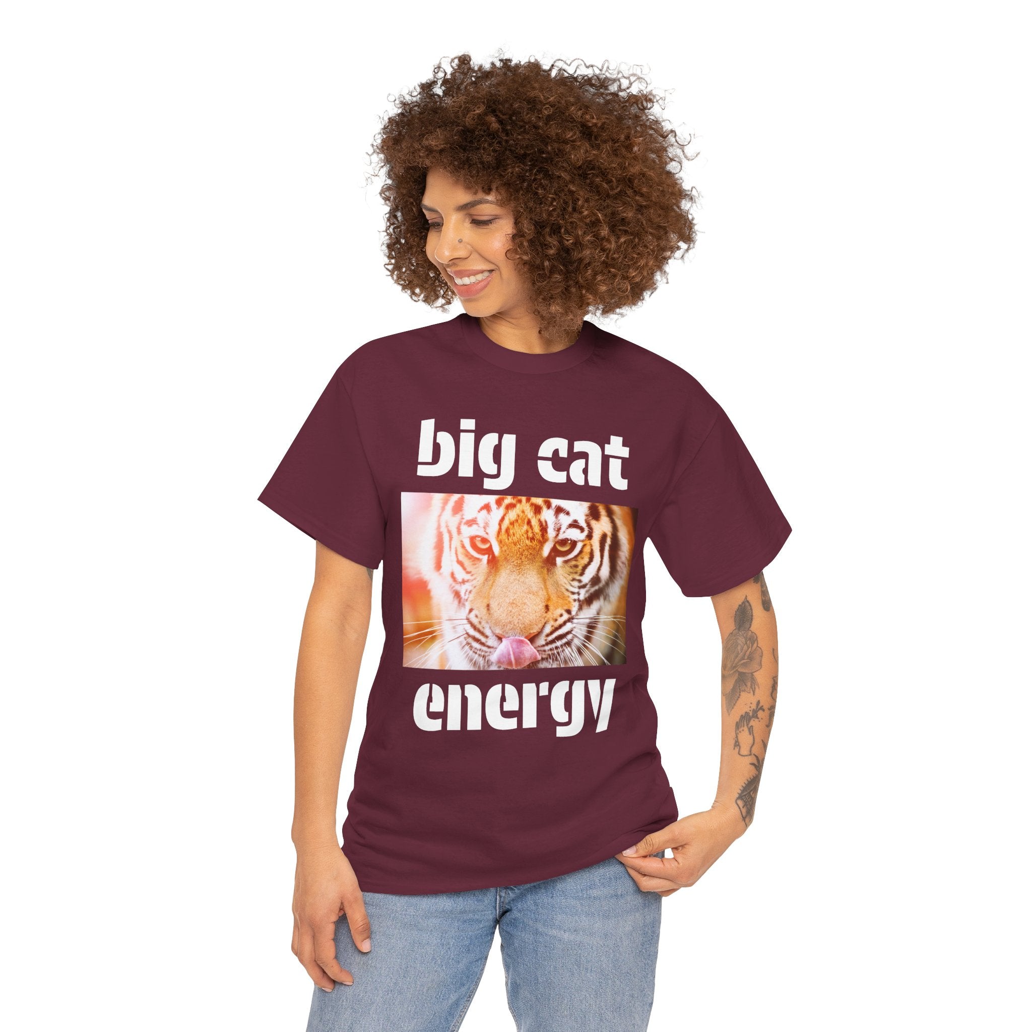 big cat energy cotton tee