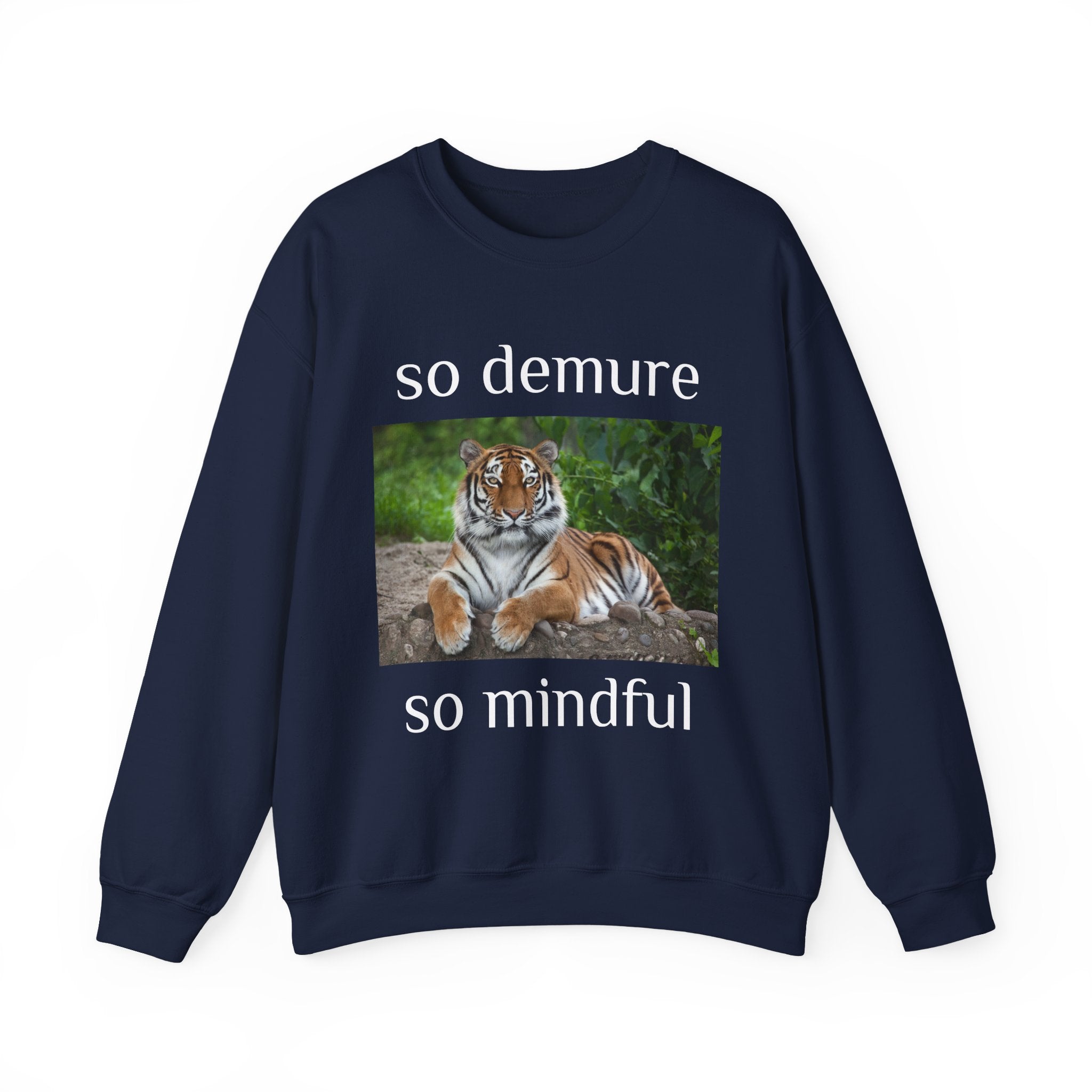 demure tiger unisex sweatshirt