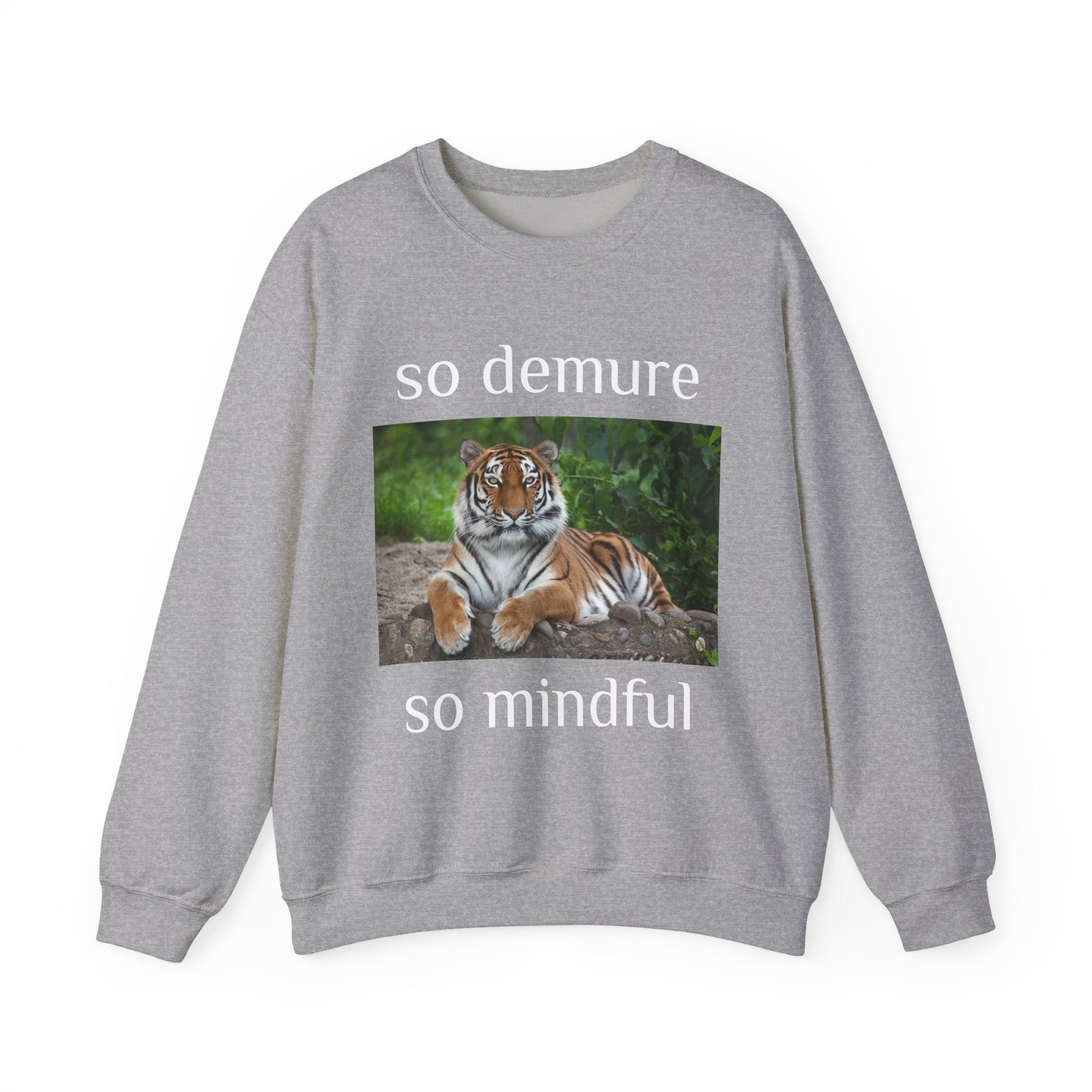 demure tiger unisex sweatshirt