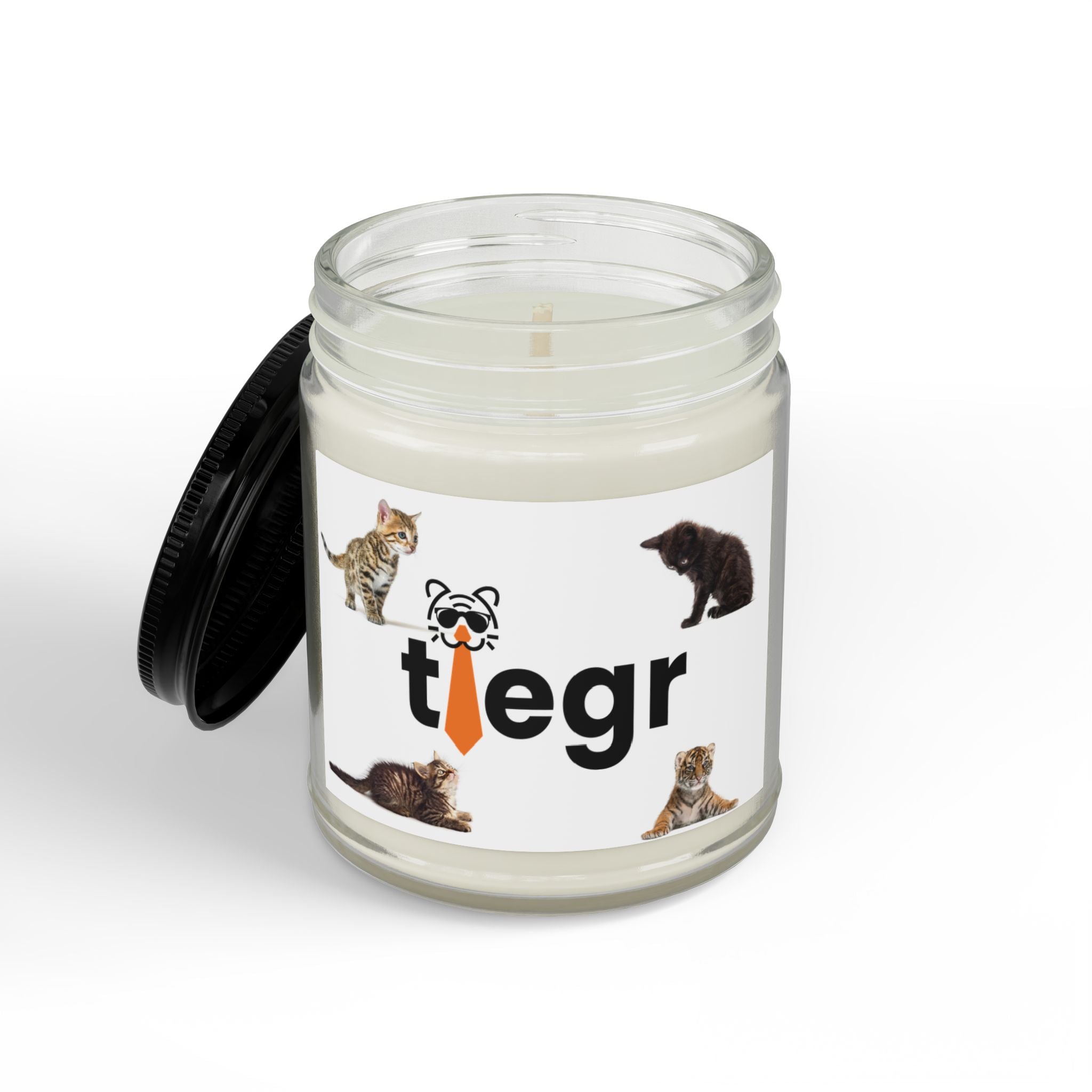 Scented Soy Candles with Black Lid, (4 and 9oz)