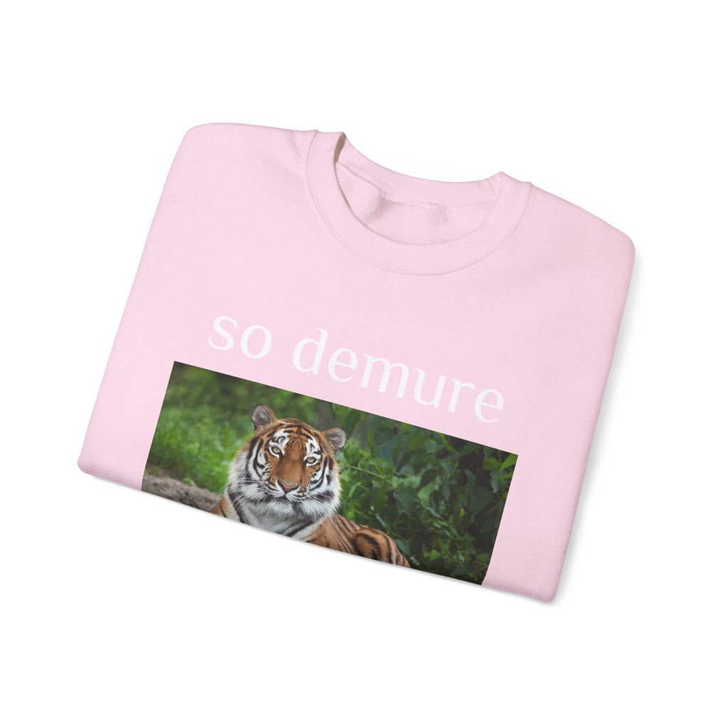 demure tiger unisex sweatshirt