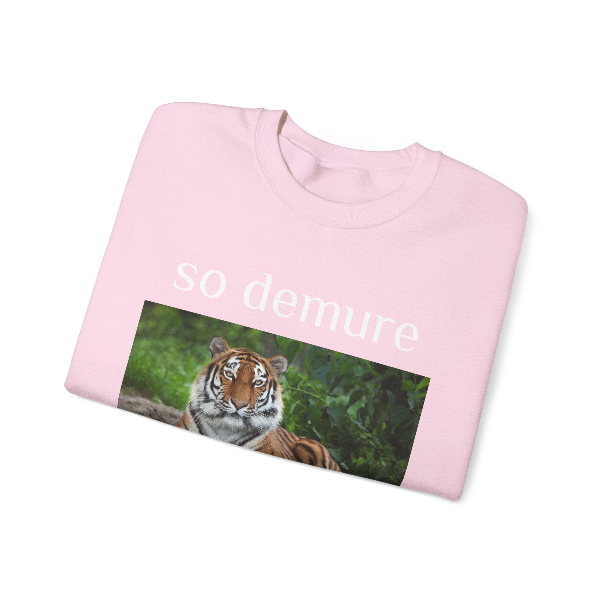 demure tiger unisex sweatshirt